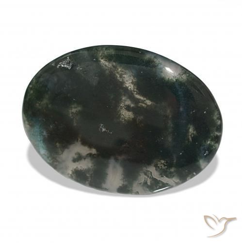 30.13캐럿 천연 다색 이끼 마노, 타원형, 투명한