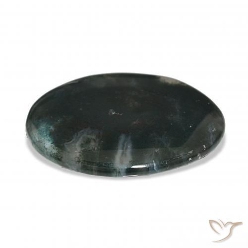 30.13캐럿 천연 다색 이끼 마노, 타원형, 투명한
