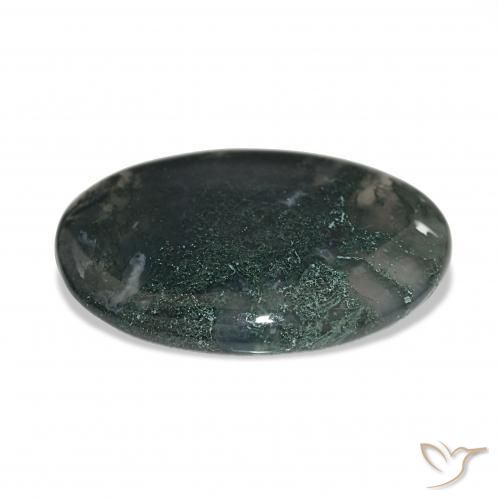 36.54캐럿 천연 다색 이끼 마노, 타원형, 투명한