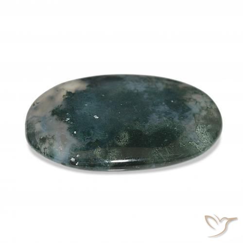 45.08캐럿 천연 다색 이끼 마노, 타원형, 투명한