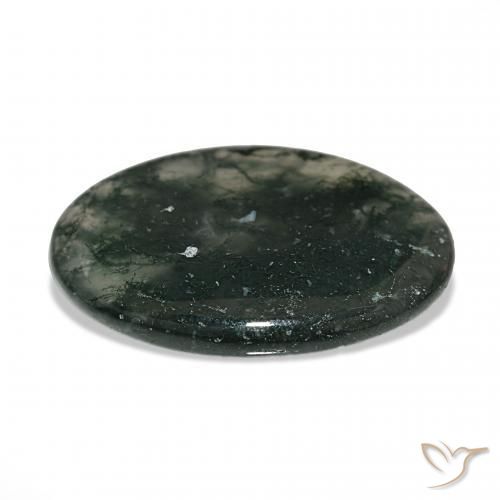 53.06캐럿 천연 다색 이끼 마노, 타원형, 투명한