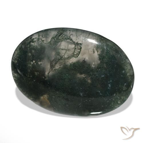 58.50캐럿 천연 다색 이끼 마노, 타원형, 투명한