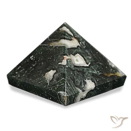 69.86캐럿 천연 포레스트 그린 이끼 마노, 정사각형, 불투명체