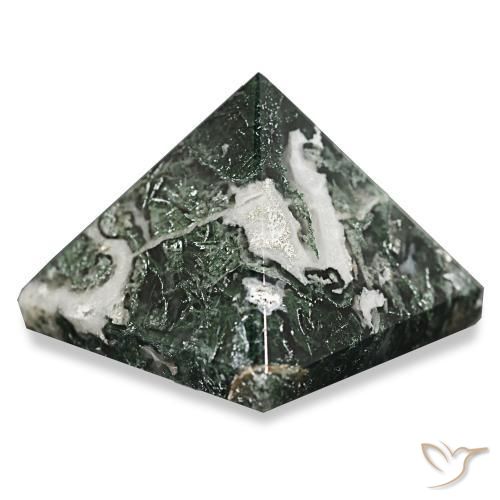 89.34캐럿 천연 짙은 녹색 이끼 마노, 정사각형, 불투명체