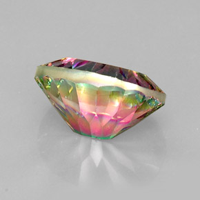 13.61캐럿 천연 탑 레인보우 미스틱 쿼츠, 타원형 컷, 18.3×13.4 mm, VVS