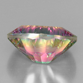 12.71캐럿 천연 탑 레인보우 미스틱 쿼츠, 타원형 컷, 18.1×13.3 mm, VVS