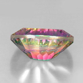 12.54캐럿 천연 탑 레인보우 미스틱 쿼츠, 타원형 컷, 18.3×13.4 mm, VVS