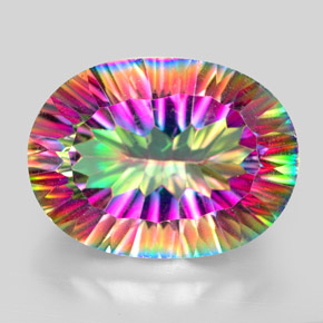 13.00캐럿 천연 탑 레인보우 미스틱 쿼츠, 타원형 컷, 18.2×13.4 mm, VVS