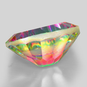 13.00캐럿 천연 탑 레인보우 미스틱 쿼츠, 타원형 컷, 18.2×13.4 mm, VVS