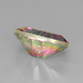 12.60캐럿 천연 탑 레인보우 미스틱 쿼츠, 타원형 컷, 18.3×13.4 mm, VVS