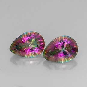 캐럿 천연 탑 레인보우 미스틱 쿼츠 보석, 배 모양, 13.5×9.9 mm, VVS