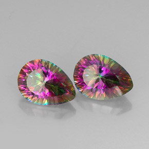 캐럿 천연 탑 레인보우 미스틱 쿼츠 보석, 배 모양, 13.5×9.9 mm, VVS