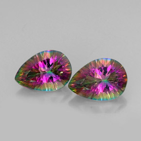 캐럿 천연 탑 레인보우 미스틱 쿼츠 보석, 배 모양, 13.6×9.7 mm, VVS