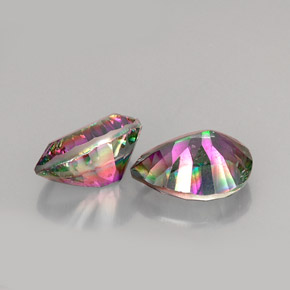 캐럿 천연 탑 레인보우 미스틱 쿼츠 보석, 배 모양, 13.6×9.7 mm, VVS