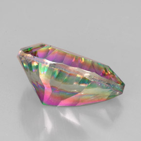5.18캐럿 천연 탑 레인보우 미스틱 쿼츠, 배 모양, 14.2×10.3 mm, VVS-VS