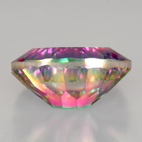 12.28캐럿 천연 탑 레인보우 미스틱 쿼츠, 타원형 컷, 17.9×12.9 mm, VVS-VS