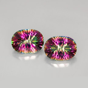 캐럿 천연 탑 레인보우 신비한 석영 보석, 타원형 컷, VVS-VS