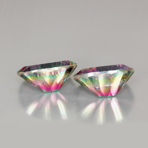 캐럿 천연 탑 레인보우 신비한 석영 보석, 타원형 컷, VVS-VS