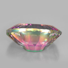 11.01캐럿 천연 탑 레인보우 미스틱 쿼츠, 타원형 컷, 17.9×13.1 mm, VVS-VS