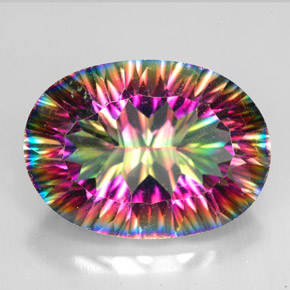 10.60캐럿 천연 탑 레인보우 미스틱 쿼츠, 타원형 컷, 18×13 mm, VVS-VS