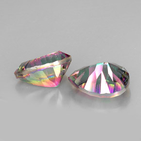 캐럿 천연 탑 레인보우 미스틱 쿼츠 보석, 배 모양, 14.2×10.2 mm, VVS