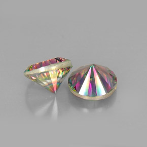 캐럿 천연 탑 레인보우 신비한 석영 보석, 라운드 컷, VVS-VS