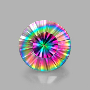 2.25캐럿 천연 탑 레인보우 미스틱 쿼츠, 라운드 컷, 8.88 mm, VVS-VS