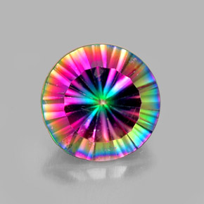 2.25캐럿 천연 탑 레인보우 미스틱 쿼츠, 라운드 컷, 9.03 mm, VVS-VS
