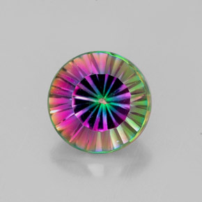 2.41캐럿 천연 탑 레인보우 미스틱 쿼츠, 라운드 컷, 8.92 mm, VVS-VS