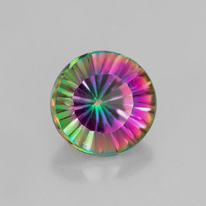 2.41캐럿 천연 탑 레인보우 미스틱 쿼츠, 라운드 컷, 8.92 mm, VVS-VS
