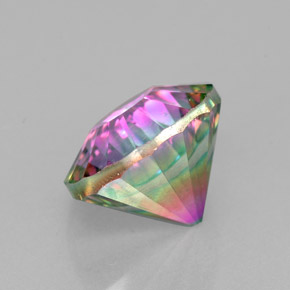 2.87캐럿 천연 탑 레인보우 미스틱 쿼츠, 라운드 컷, 9.18 mm, VVS
