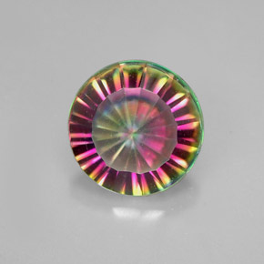 2.19캐럿 천연 탑 레인보우 미스틱 쿼츠, 라운드 컷, 8.95 mm, VVS