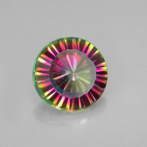 2.19캐럿 천연 탑 레인보우 미스틱 쿼츠, 라운드 컷, 8.95 mm, VVS