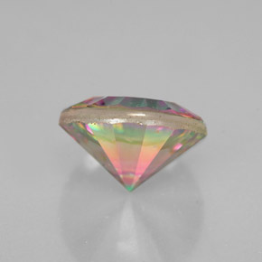 2.19캐럿 천연 탑 레인보우 미스틱 쿼츠, 라운드 컷, 8.95 mm, VVS
