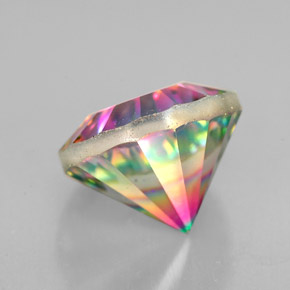 2.75캐럿 천연 탑 레인보우 미스틱 쿼츠, 라운드 컷, 9.04 mm, VVS