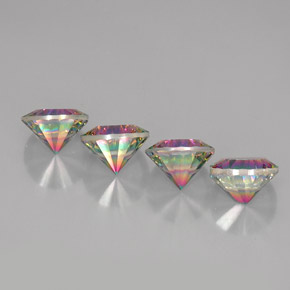 캐럿 천연 탑 레인보우 신비한 석영 보석, 라운드 컷, VVS