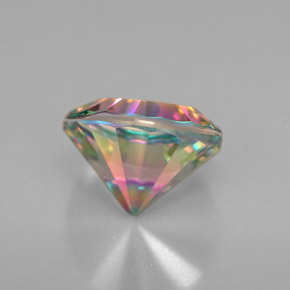 2.46캐럿 천연 탑 레인보우 미스틱 쿼츠, 라운드 컷, 9.02 mm, VVS
