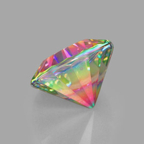 2.25캐럿 천연 탑 레인보우 미스틱 쿼츠, 라운드 컷, 8.92 mm, VVS