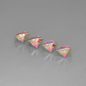 캐럿 천연 탑 레인보우 미스틱 쿼츠 보석, 라운드 컷, 9.20 mm, VVS-VS