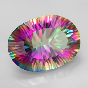 11.63캐럿 천연 탑 레인보우 미스틱 쿼츠, 타원형 컷, 18×13 mm, VVS
