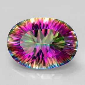 10.99캐럿 천연 탑 레인보우 미스틱 쿼츠, 타원형 컷, 18×13 mm, VVS
