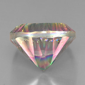 32.74캐럿 천연 탑 레인보우 미스틱 쿼츠, 쿠션 컷, 20.1×20.1 mm, VVS-VS