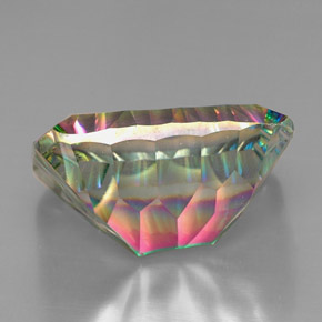 38.40캐럿 천연 탑 레인보우 미스틱 쿼츠, 쿠션 컷, 25×18 mm, VVS-VS