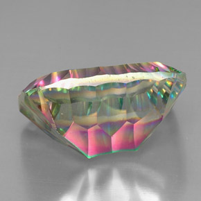 38.59캐럿 천연 탑 레인보우 미스틱 쿼츠, 에메랄드 컷, 25.1×18 mm, VS