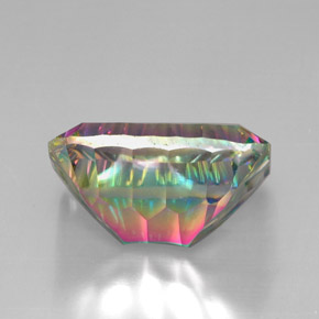 39.83캐럿 천연 탑 레인보우 미스틱 쿼츠, 에메랄드 컷, 25×18 mm, VVS-VS