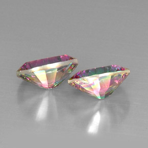 캐럿 천연 탑 레인보우 신비한 석영 보석, 타원형 컷, VVS-VS