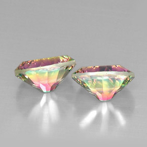 캐럿 천연 탑 레인보우 미스틱 쿼츠 보석, 타원형 컷, 12.2×10.1 mm, VVS-VS