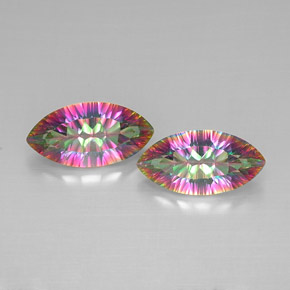 캐럿 천연 탑 레인보우 미스틱 쿼츠 보석, 마퀴즈, 15.9×8.1 mm, VVS-VS