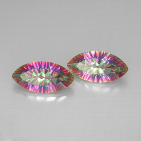 캐럿 천연 탑 레인보우 미스틱 쿼츠 보석, 마퀴즈, 15.9×8.1 mm, VVS-VS