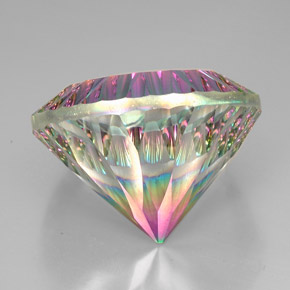 94.00캐럿 천연 탑 레인보우 미스틱 쿼츠, 라운드 컷, 30.07 mm, VVS-VS
